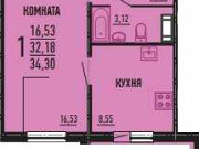1-комнатная квартира, 34 м², 9/10 эт. Челябинск
