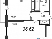 1-комнатная квартира, 38 м², 20/21 эт. Санкт-Петербург