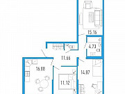 3-комнатная квартира, 78 м², 2/14 эт. Санкт-Петербург