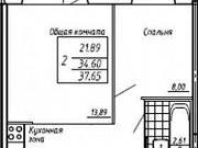 2-комнатная квартира, 38 м², 1/10 эт. Томск