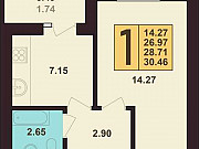 1-комнатная квартира, 31 м², 2/10 эт. Калининград