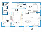 3-комнатная квартира, 102 м², 4/18 эт. Санкт-Петербург