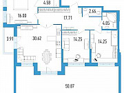 3-комнатная квартира, 121 м², 2/18 эт. Санкт-Петербург