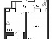 1-комнатная квартира, 34 м², 8/17 эт. Санкт-Петербург