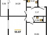 2-комнатная квартира, 56 м², 14/23 эт. Санкт-Петербург