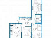 3-комнатная квартира, 77 м², 4/14 эт. Санкт-Петербург