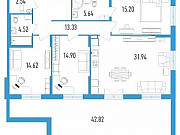 3-комнатная квартира, 115 м², 3/18 эт. Санкт-Петербург