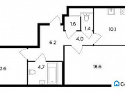 2-комнатная квартира, 60 м², 13/19 эт. Москва