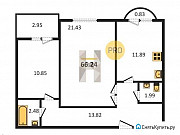 2-комнатная квартира, 66 м², 5/6 эт. Самара