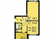 2-комнатная квартира, 59 м², 18/22 эт. Москва