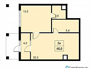 2-комнатная квартира, 46 м², 3/4 эт. Анапа