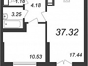 1-комнатная квартира, 38 м², 7/19 эт. Санкт-Петербург