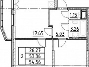 2-комнатная квартира, 55 м², 4/19 эт. Санкт-Петербург