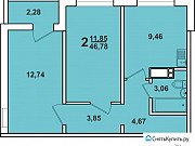 2-комнатная квартира, 46 м², 9/18 эт. Челябинск