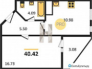 1-комнатная квартира, 41 м², 5/25 эт. Калининград