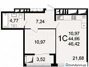 1-комнатная квартира, 46 м², 6/16 эт. Рязань