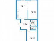 2-комнатная квартира, 59 м², 3/11 эт. Санкт-Петербург