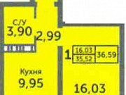 1-комнатная квартира, 36 м², 15/17 эт. Оренбург