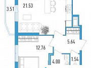 1-комнатная квартира, 46 м², 17/19 эт. Санкт-Петербург