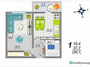 1-комнатная квартира, 38 м², 13/17 эт. Воронеж