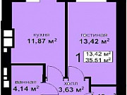 1-комнатная квартира, 35 м², 2/10 эт. Калининград