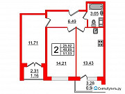 2-комнатная квартира, 51 м², 4/18 эт. Санкт-Петербург