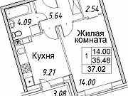 1-комнатная квартира, 38 м², 10/12 эт. Санкт-Петербург