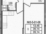 1-комнатная квартира, 35 м², 2/11 эт. Санкт-Петербург