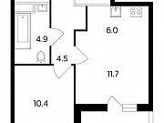 2-комнатная квартира, 39 м², 14/19 эт. Москва