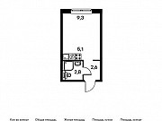 1-комнатная квартира, 20 м², 20/25 эт. Москва