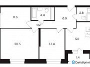 3-комнатная квартира, 74 м², 20/23 эт. Москва