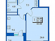 1-комнатная квартира, 42 м², 4/7 эт. Москва