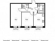 2-комнатная квартира, 53 м², 4/18 эт. Москва