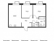 2-комнатная квартира, 60 м², 14/18 эт. Москва