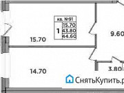 1-комнатная квартира, 46 м², 3/4 эт. Санкт-Петербург