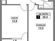 1-комнатная квартира, 36 м², 16/20 эт. Москва