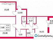 2-комнатная квартира, 88 м², 3/4 эт. Санкт-Петербург