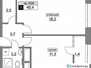 1-комнатная квартира, 40 м², 9/22 эт. Москва