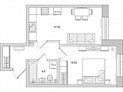 2-комнатная квартира, 42 м², 1/17 эт. Санкт-Петербург