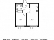 1-комнатная квартира, 35 м², 19/25 эт. Москва