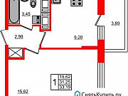 1-комнатная квартира, 35 м², 24/24 эт. Санкт-Петербург