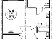 1-комнатная квартира, 34 м², 1/10 эт. Уфа