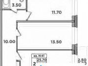 2-комнатная квартира, 53 м², 4/4 эт. Санкт-Петербург