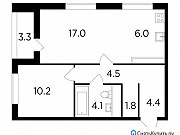 2-комнатная квартира, 49 м², 11/19 эт. Москва