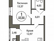 1-комнатная квартира, 41 м², 5/10 эт. Рыбное