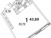 1-комнатная квартира, 43 м², 4/21 эт. Москва