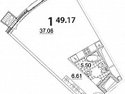 1-комнатная квартира, 49 м², 4/21 эт. Москва