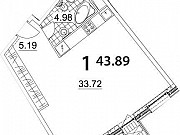 1-комнатная квартира, 43 м², 5/21 эт. Москва