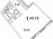 1-комнатная квартира, 45 м², 2/21 эт. Москва