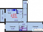 2-комнатная квартира, 68 м², 2/11 эт. Челябинск